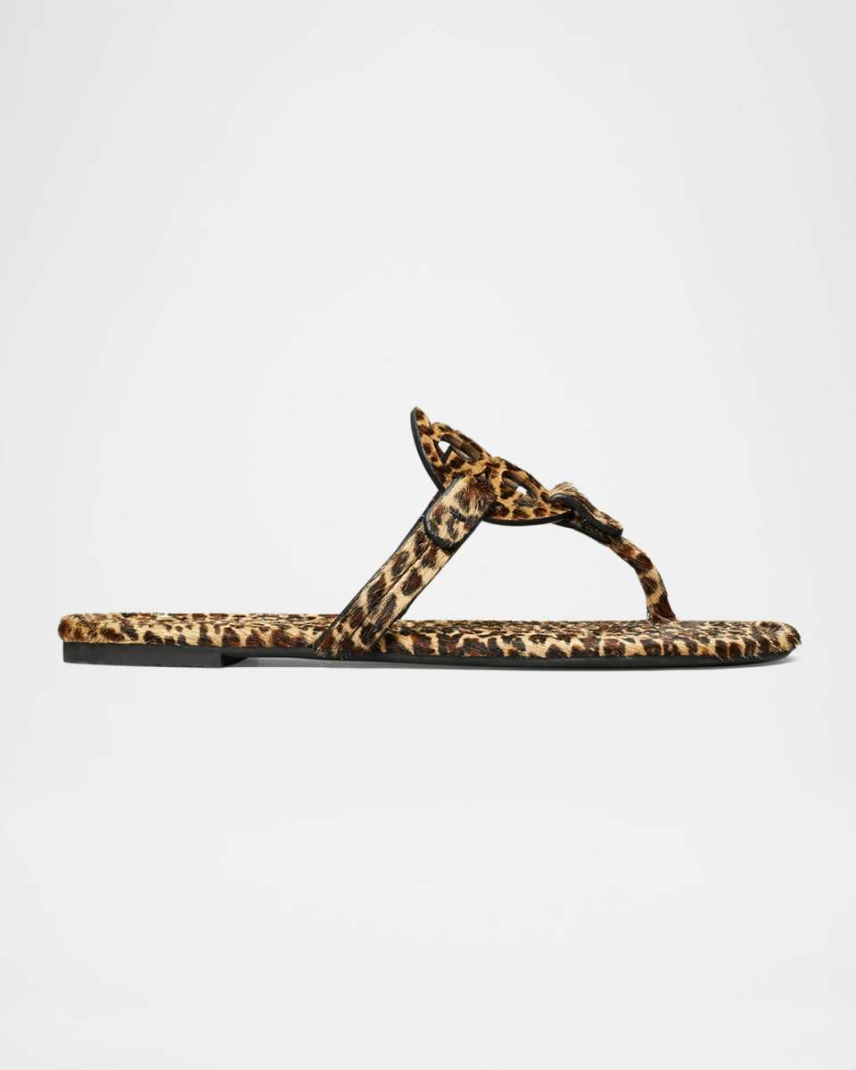 Miller Leopard-Printed Calf Hair Sandals